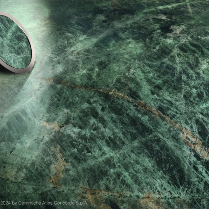 Wand- und Bodenfliese mit Marmoreffekt: Marvel Diva 60 x 120 cm mit glänzender Oberfläche Galaxy von Atlas Concorde.